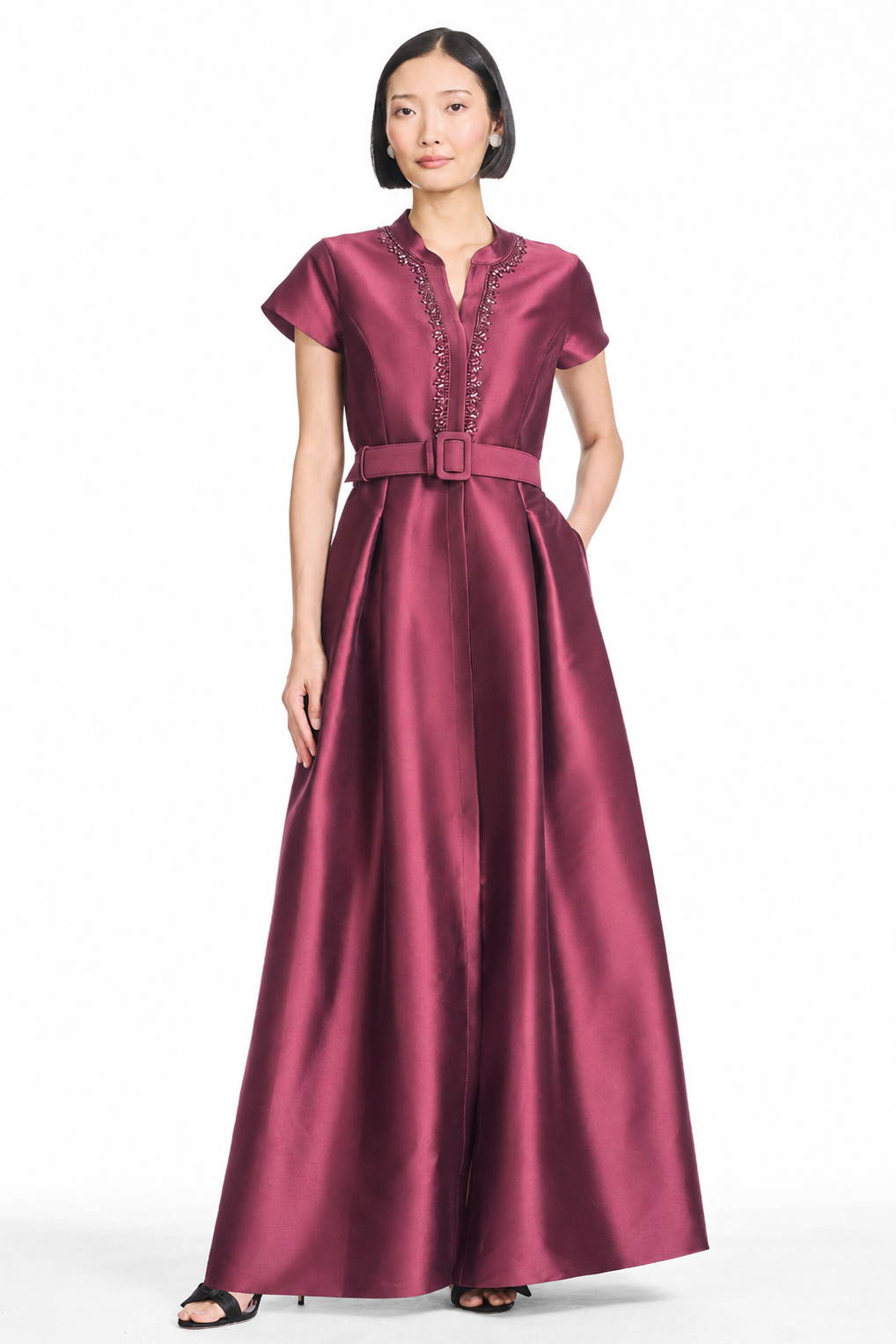 Embellished marta gown   mulberry