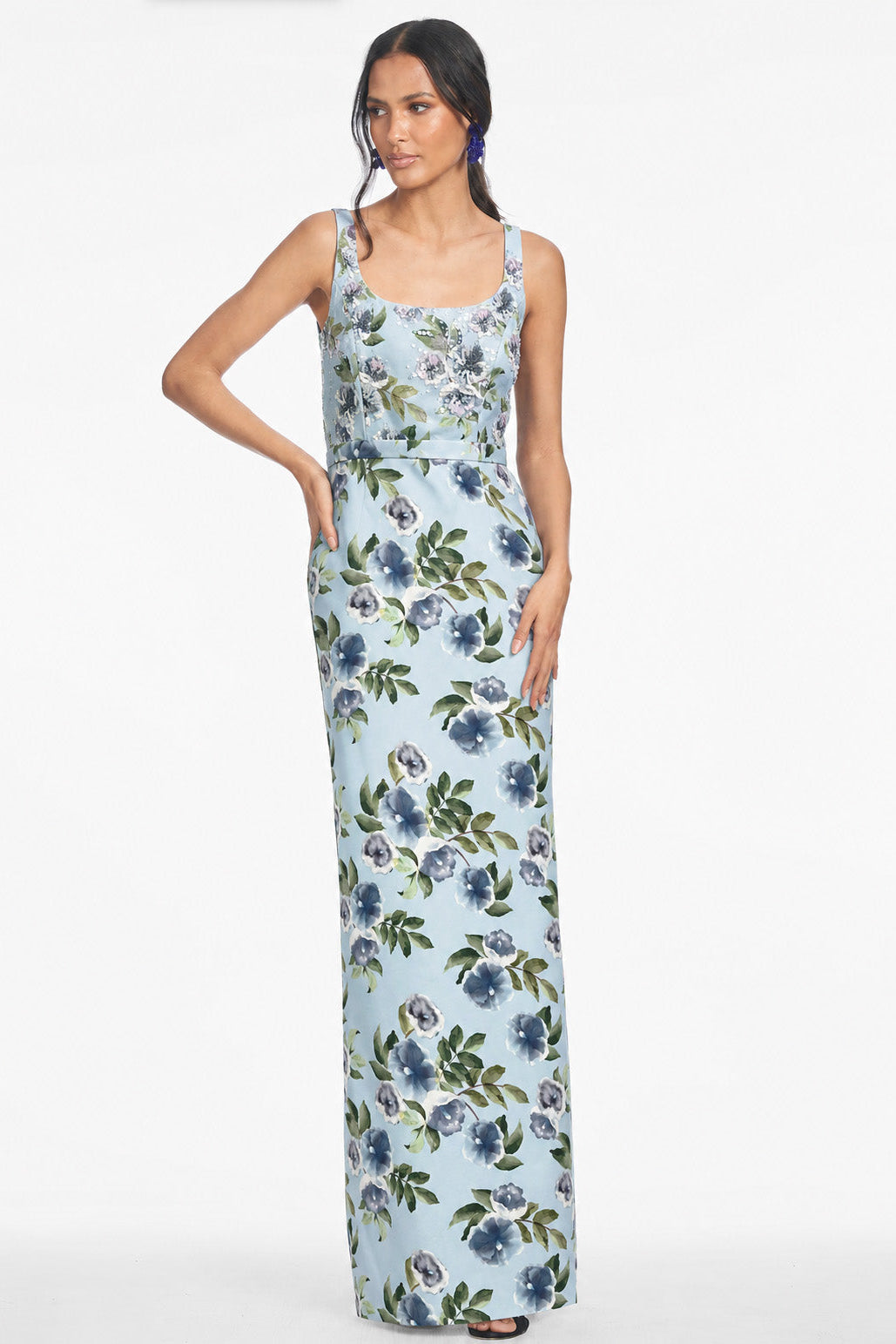 EMBELLISHED LANA GOWN - SKY BLUE MORNING GLORY