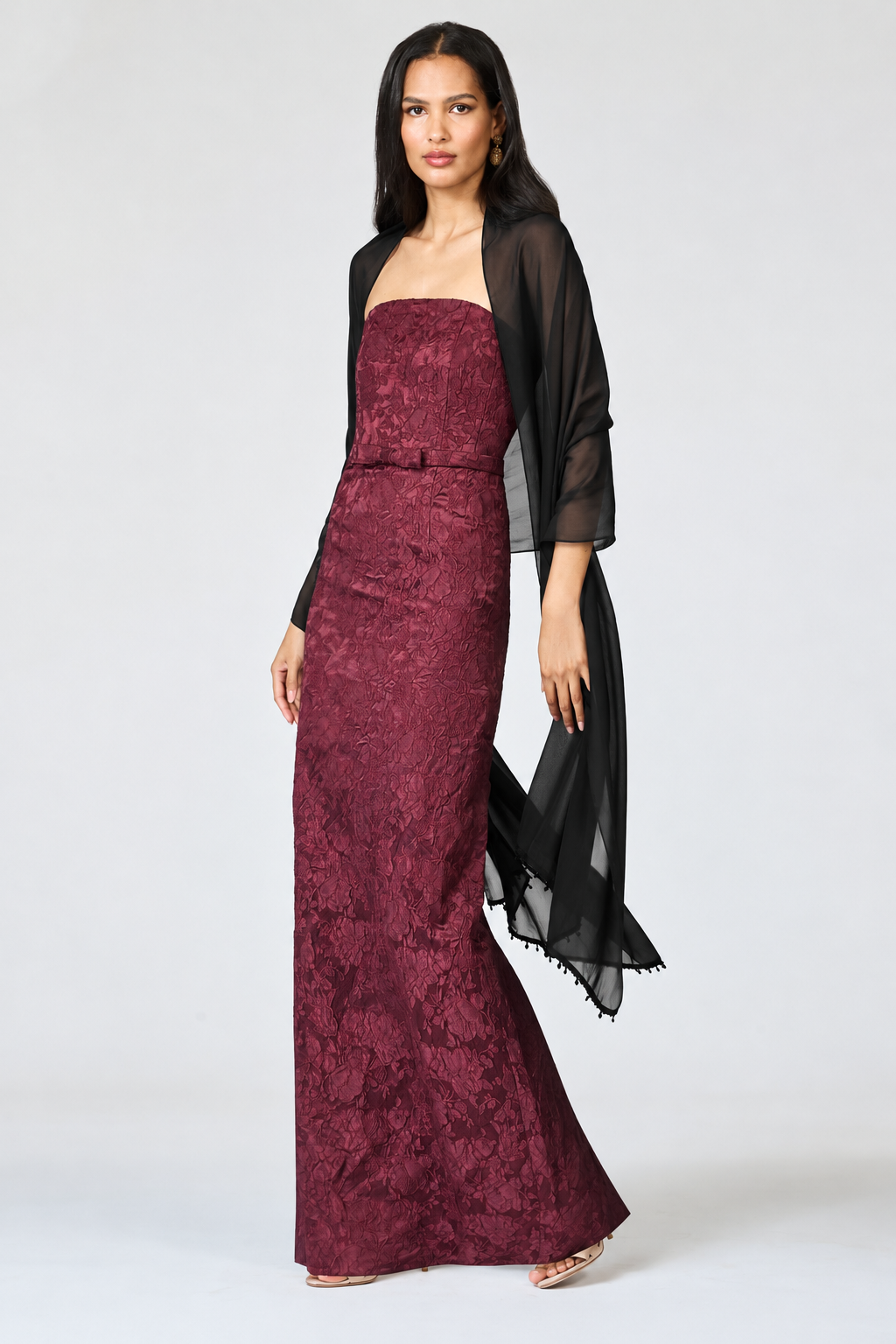 EMBELLISHED EMMY SCARF - BLACK