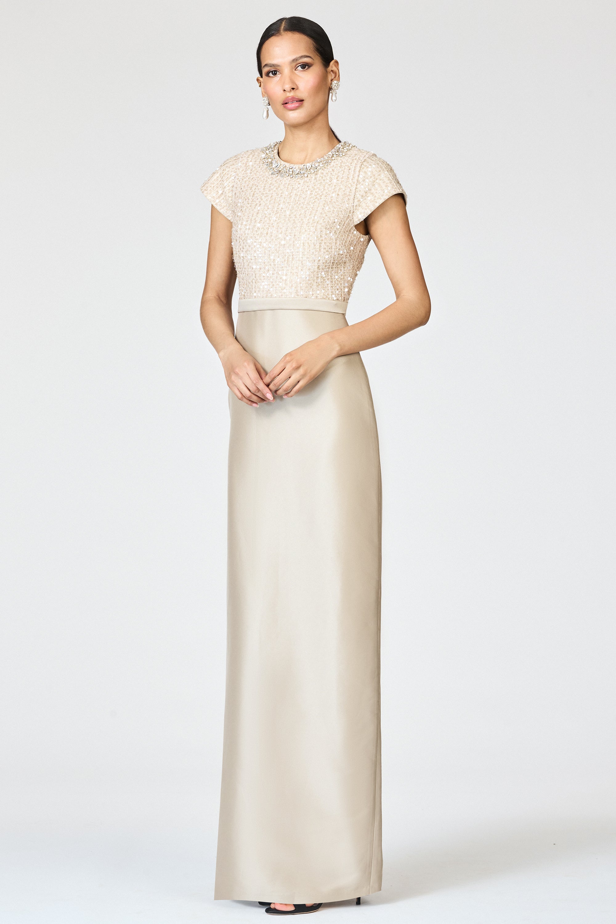 ISLA GOWN - DUNE/PEWTER