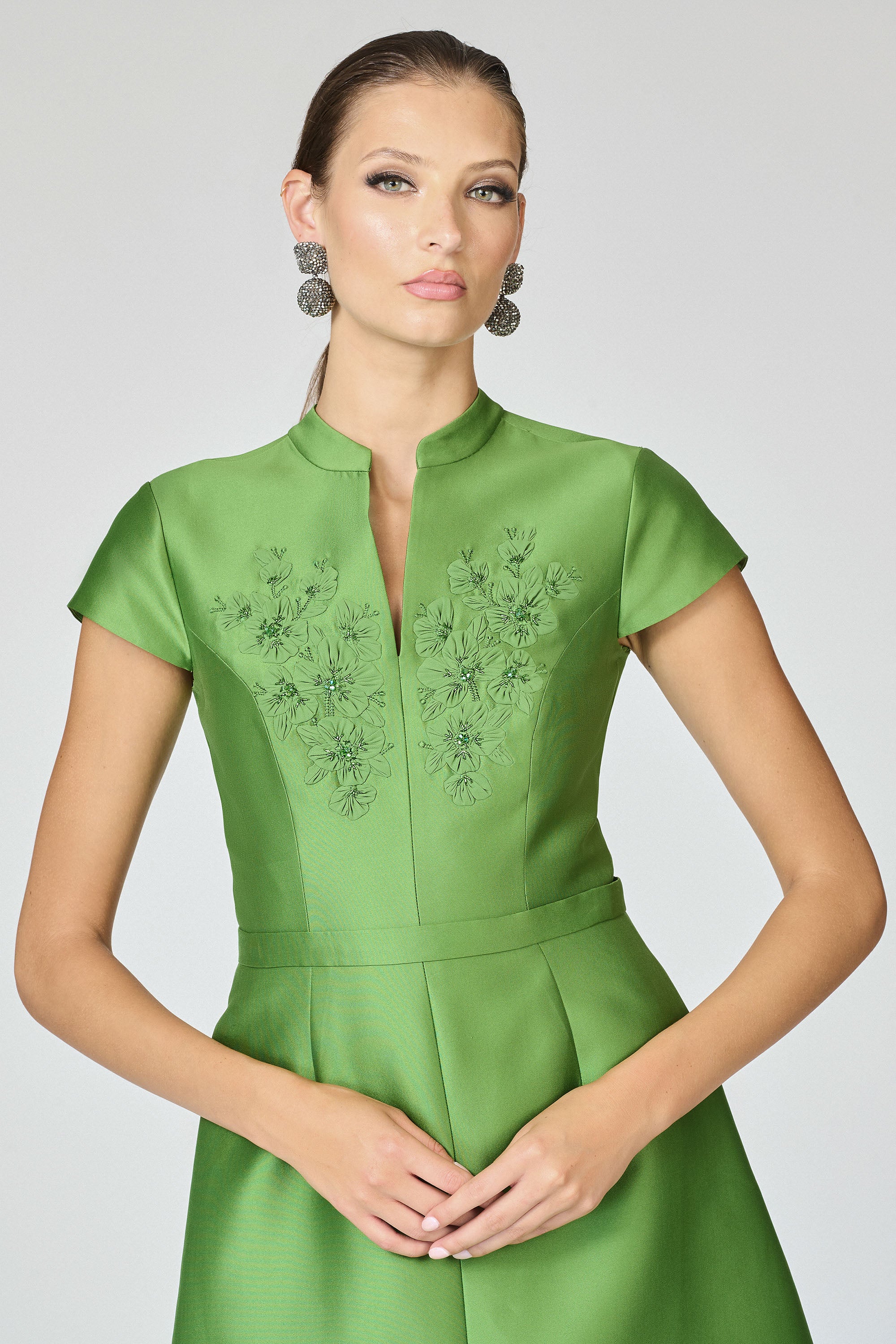 EMBELLISHED MARNI GOWN - TSAVORITE
