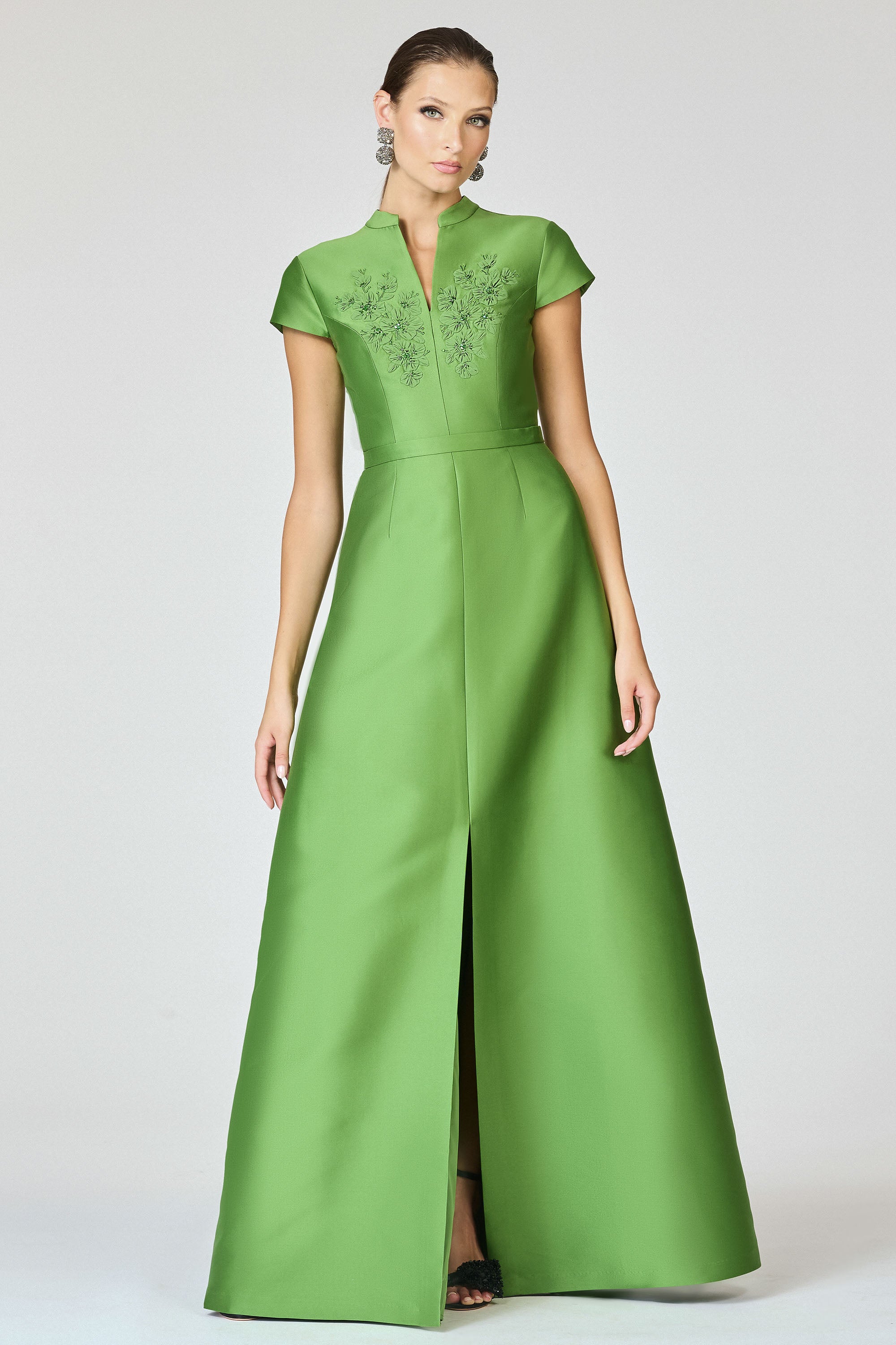 EMBELLISHED MARNI GOWN - TSAVORITE