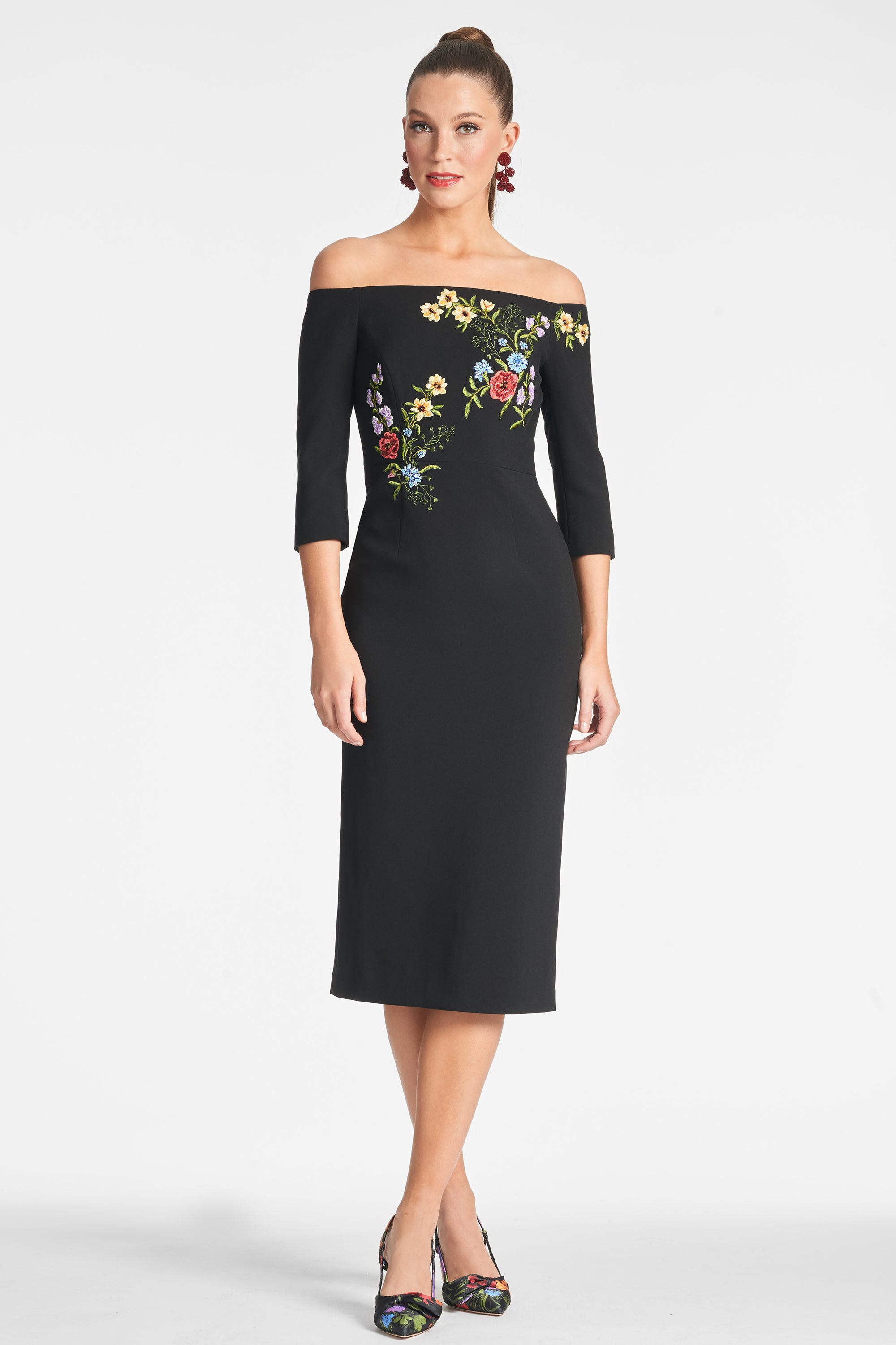 Fatima Dress - Noir Bouquet - Final Sale