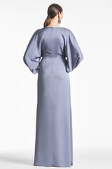 Satin Gabby Gown - Cool Grey