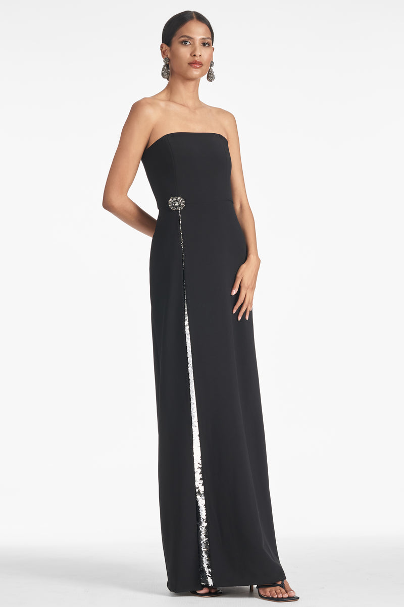 Ivy Gown - Black/Silver