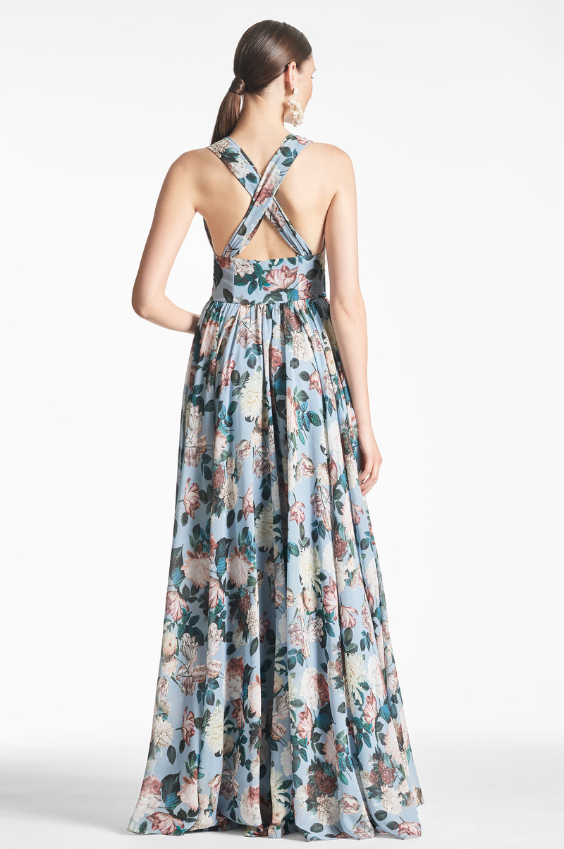 Kenzia Gown - Ice Blue Garden