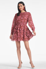Meg Dress - Bordeaux Bloom