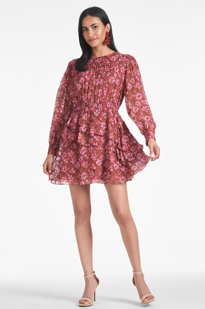 Meg Dress - Bordeaux Bloom
