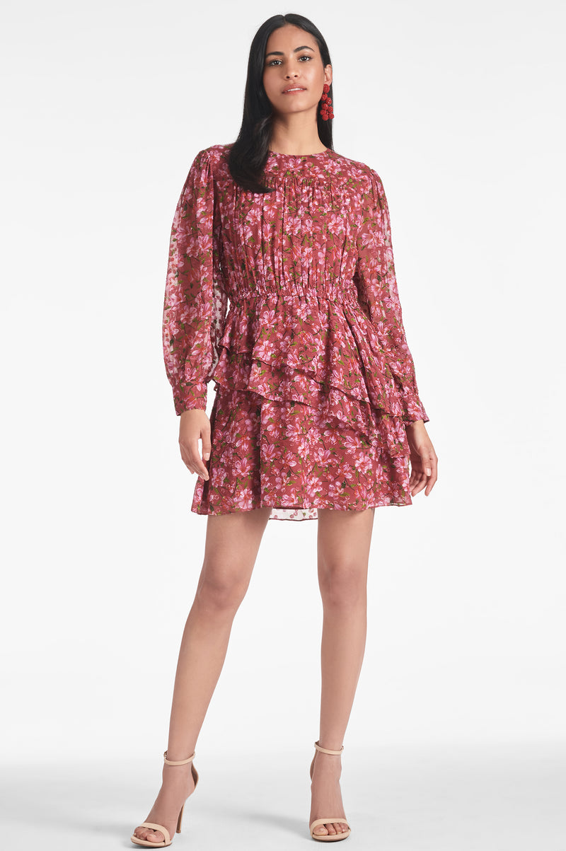 Meg Dress - Bordeaux Bloom