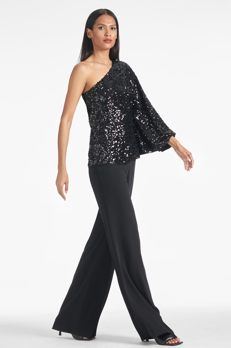 Morgan Top - Black Sequins