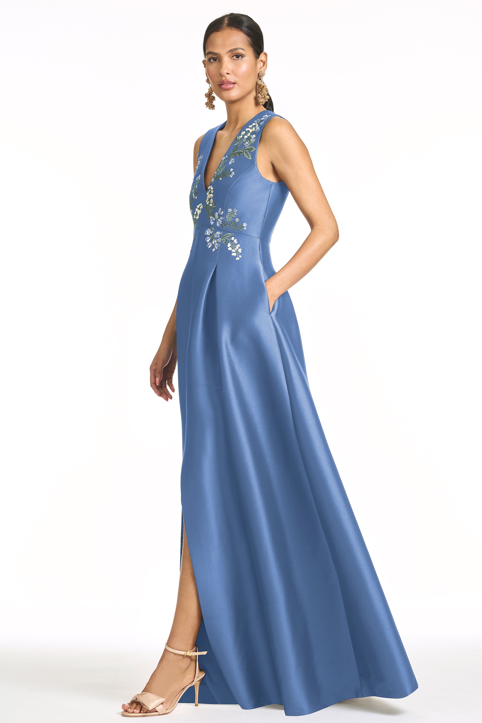 EMBROIDERED BROOKLYNNE GOWN - OPAL