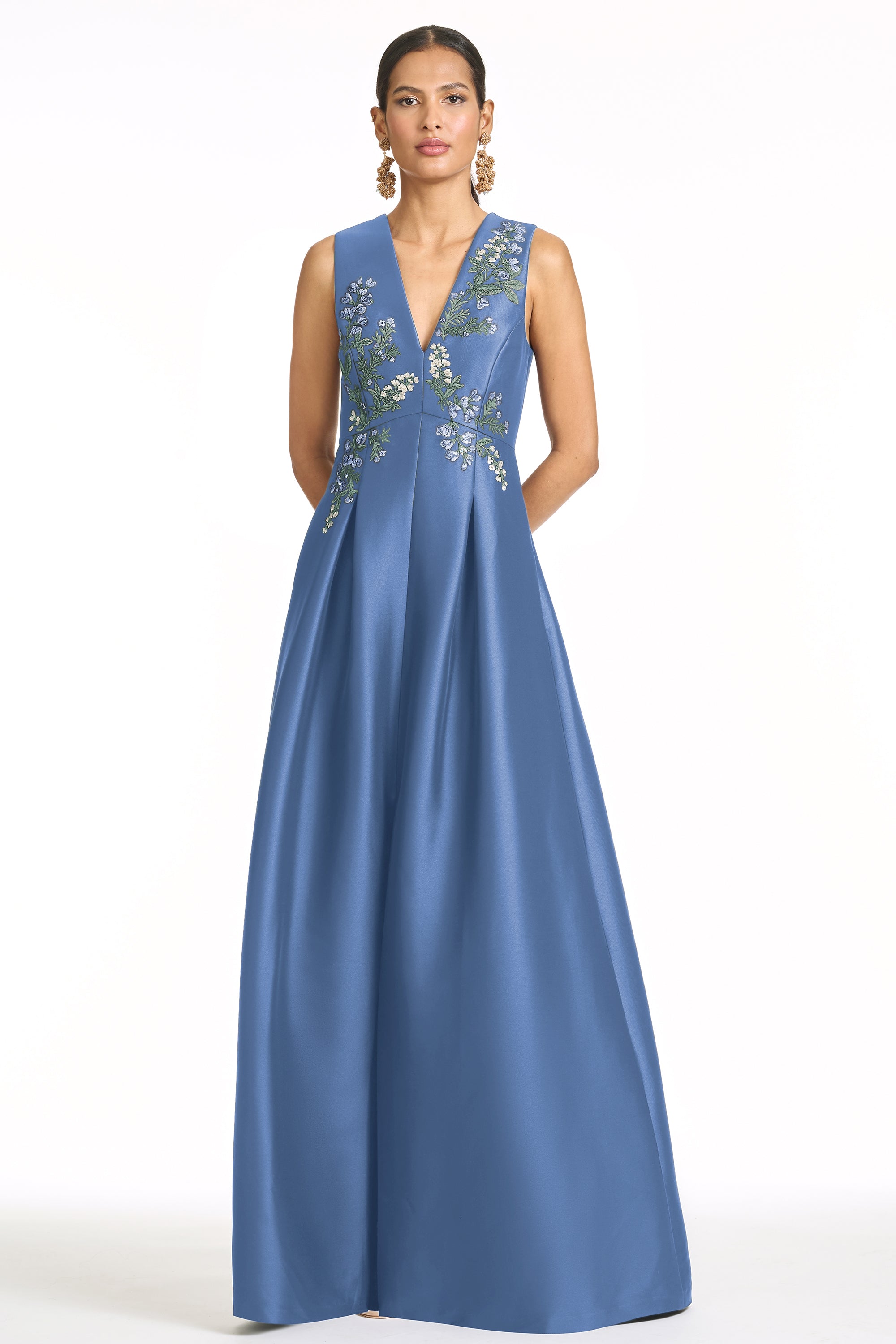 EMBROIDERED BROOKLYNNE GOWN - OPAL