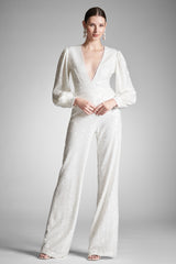 Presly Jumpsuit - Ivory Sequins