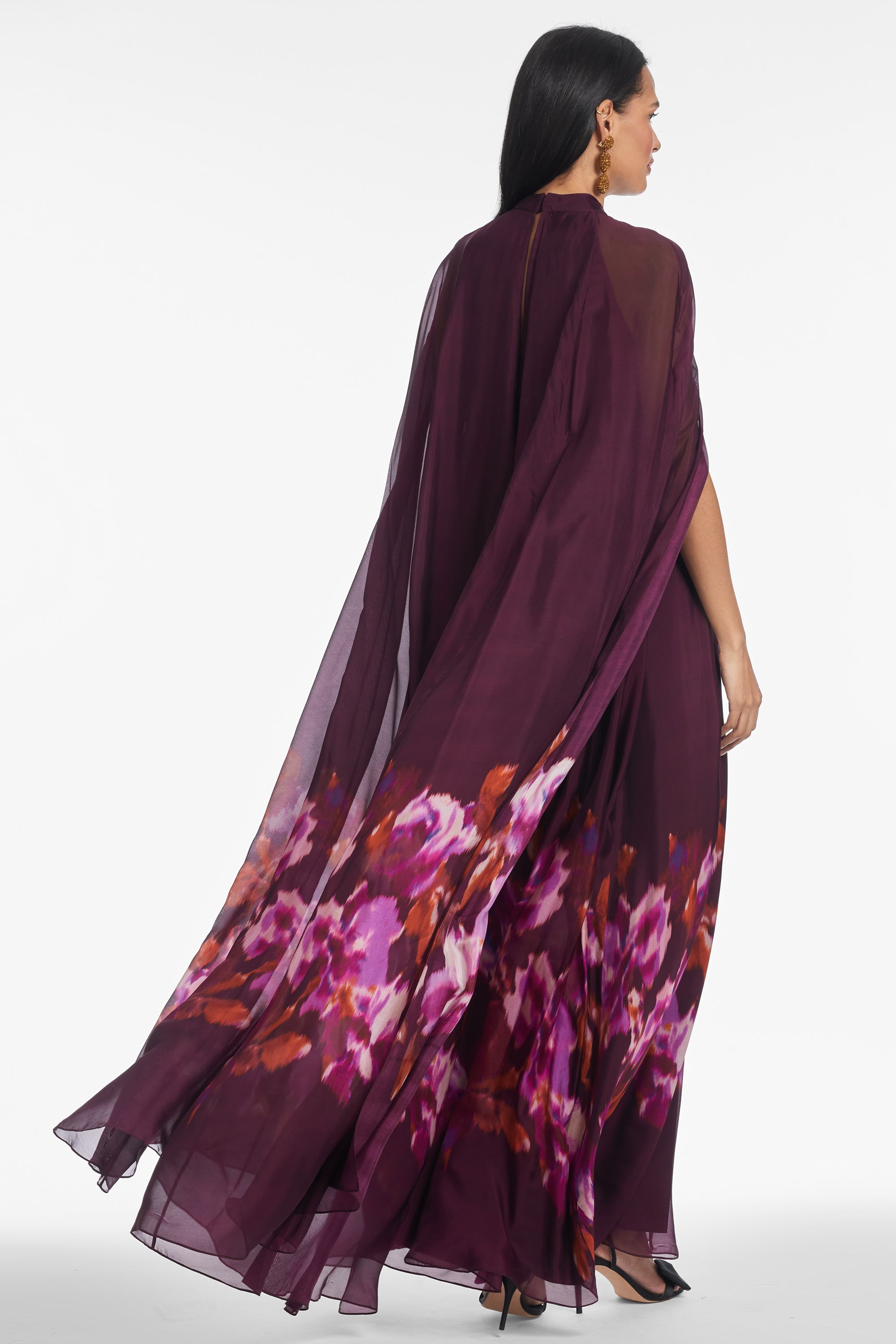 Tiana Gown - Mixed Berry Ikat Border