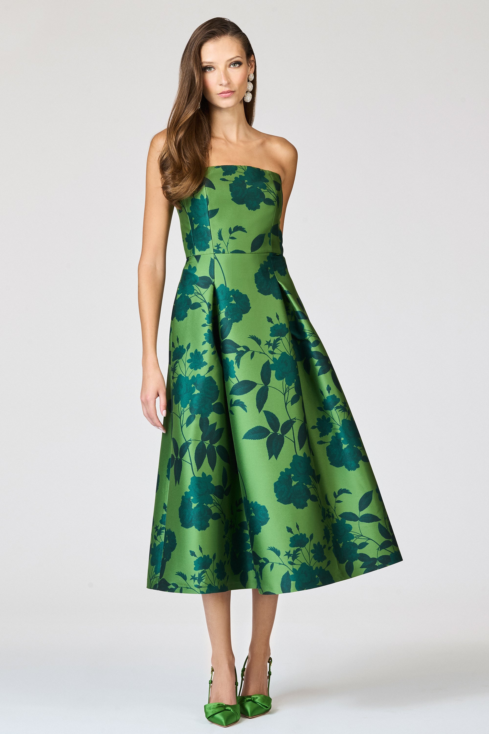 SHAY DRESS - EMPRESS GREEN ROSES
