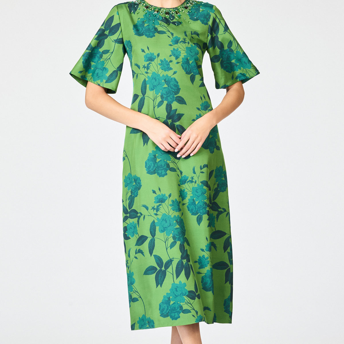 sachin and babi green dress & KIERA - FERN - T261D19-312 Razia flatters with effortless structure and quiet confidence Sachin & Babi Plus Size