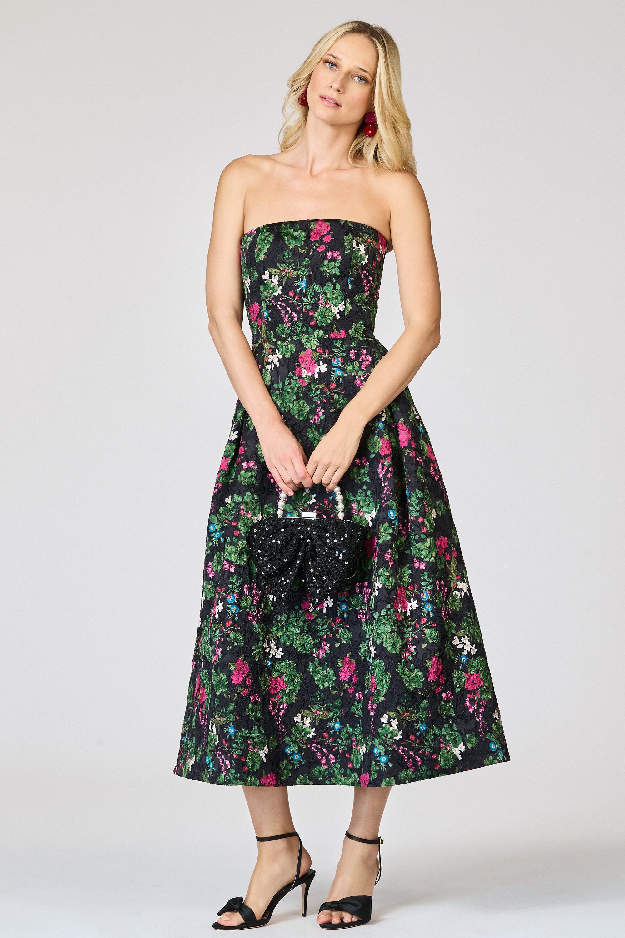 CLOQUE SHAY DRESS - ROYAL GARDENS