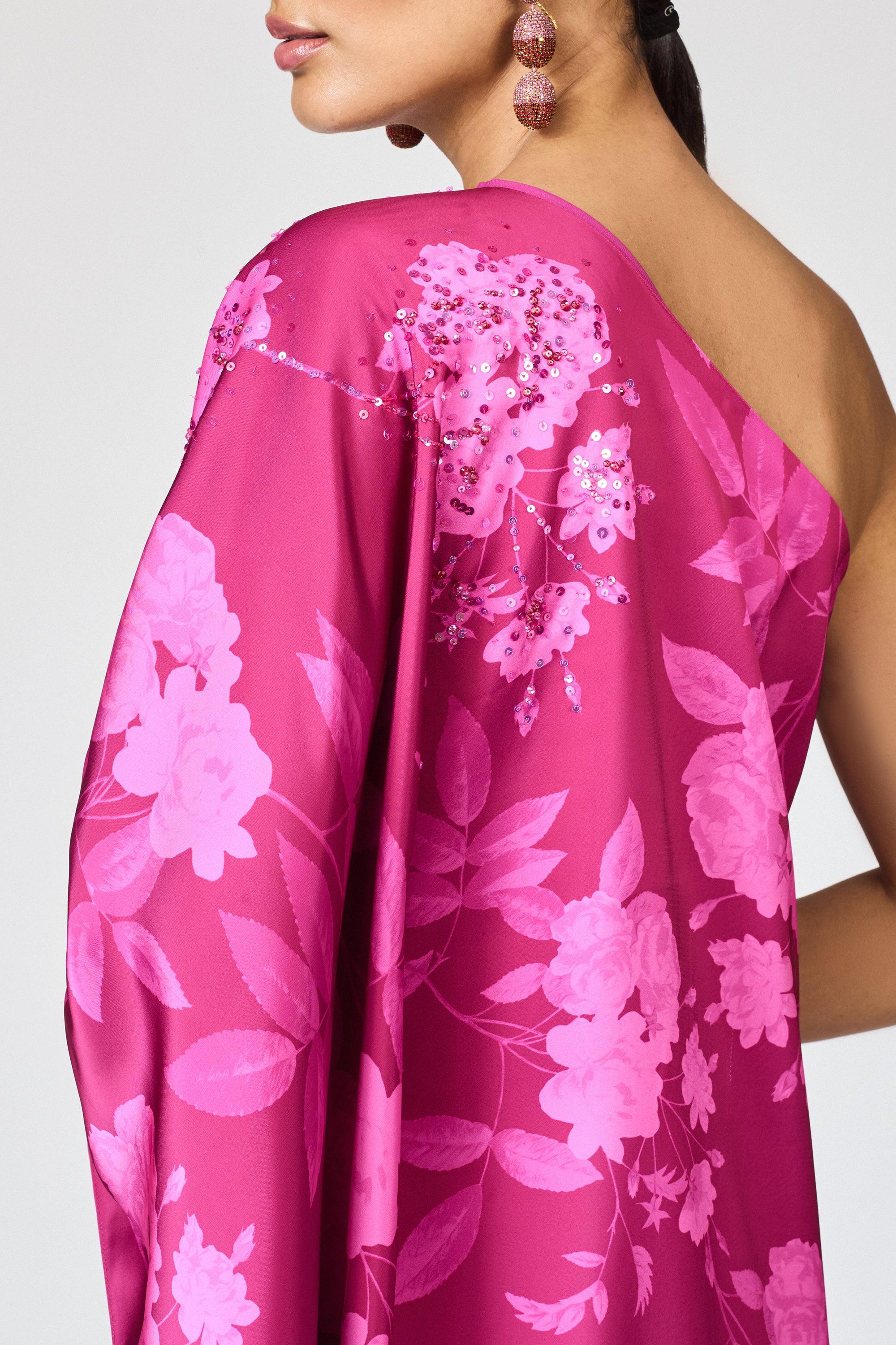 EMBELLISHED DEMI GOWN - RHODOLITE ROSES