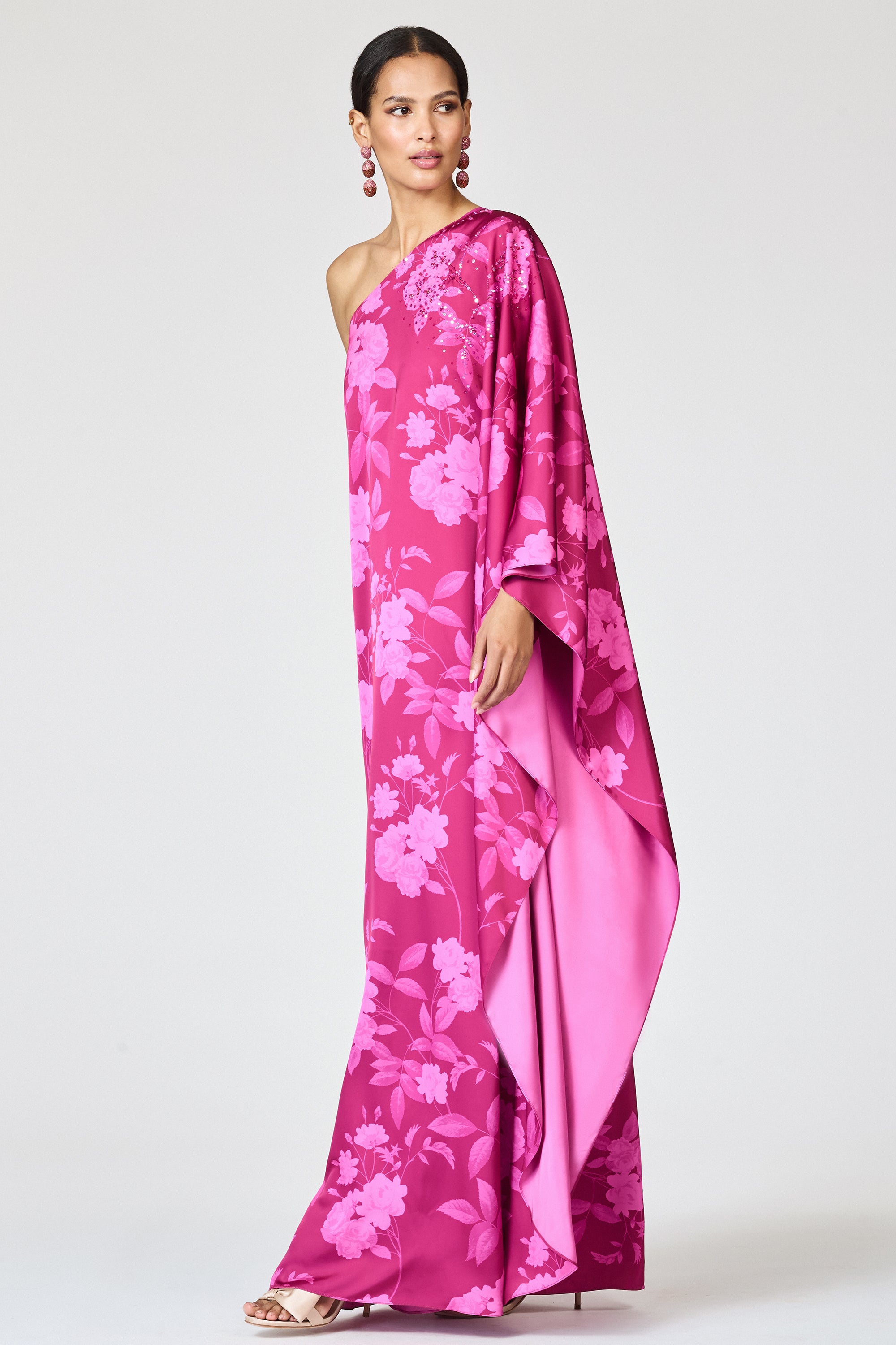 EMBELLISHED DEMI GOWN - RHODOLITE ROSES