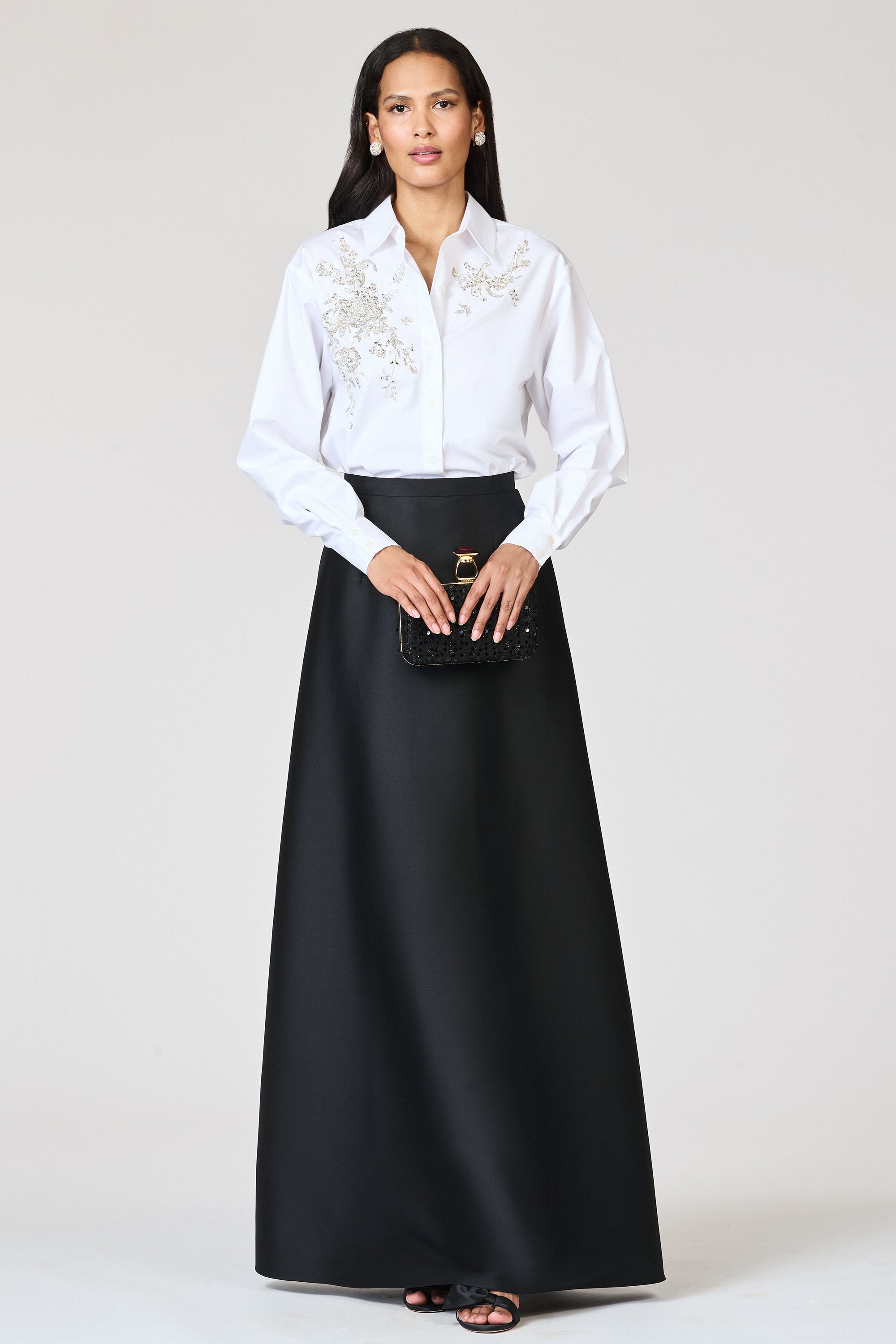 EMBELLISHED TATIA TOP - WHITE