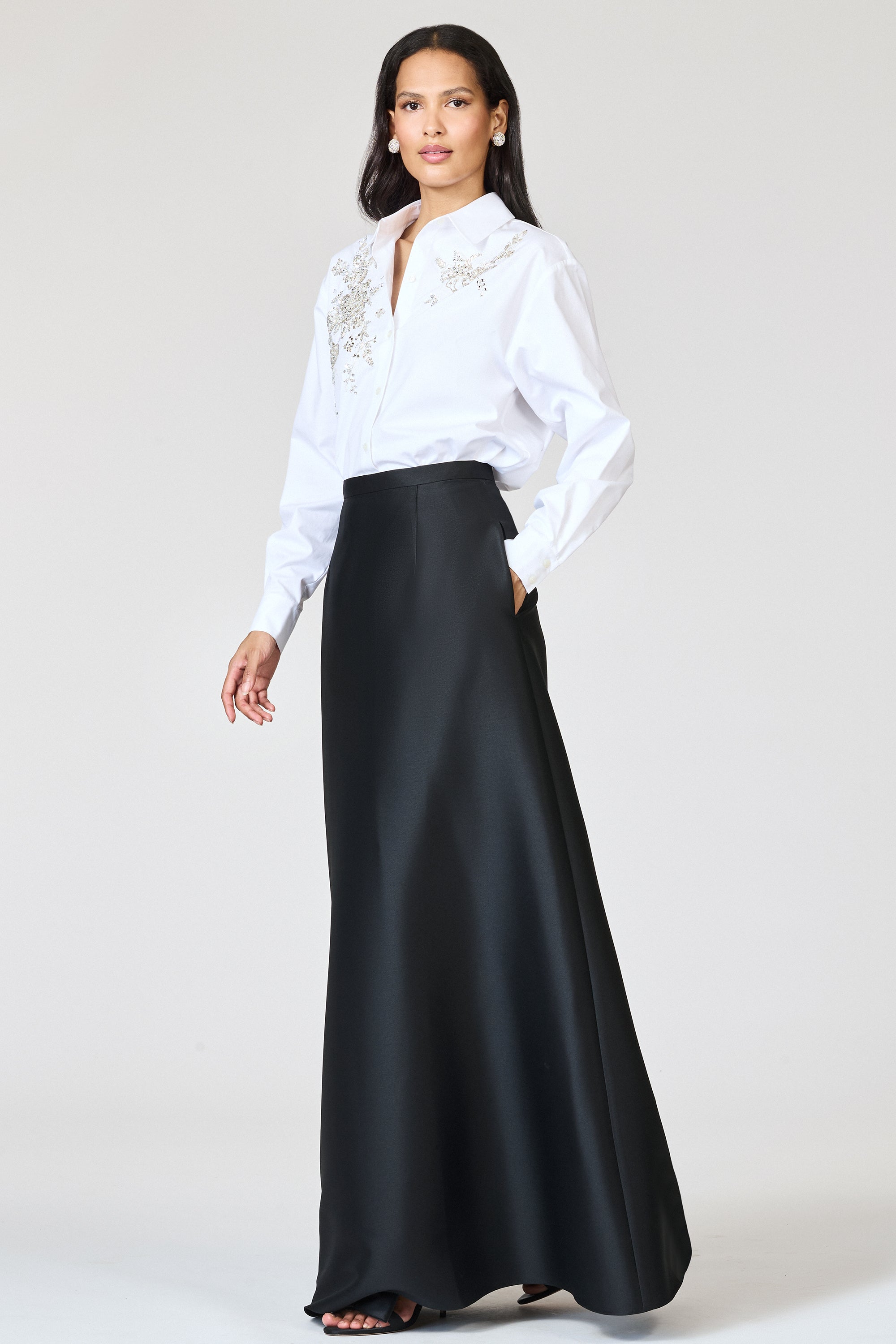 EMBELLISHED TATIA TOP - WHITE