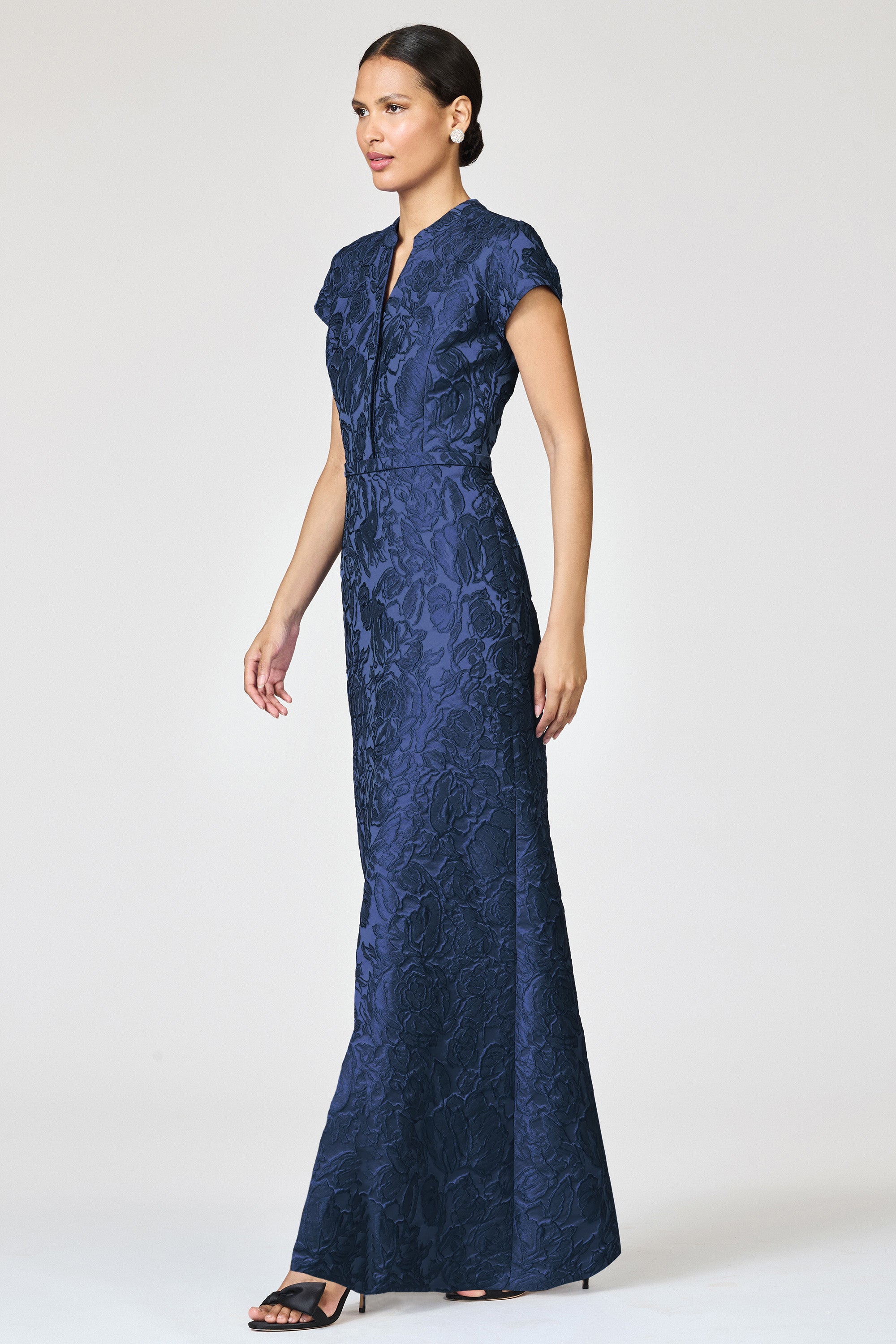 CLOQUE JUSTINE GOWN - MIDNIGHT