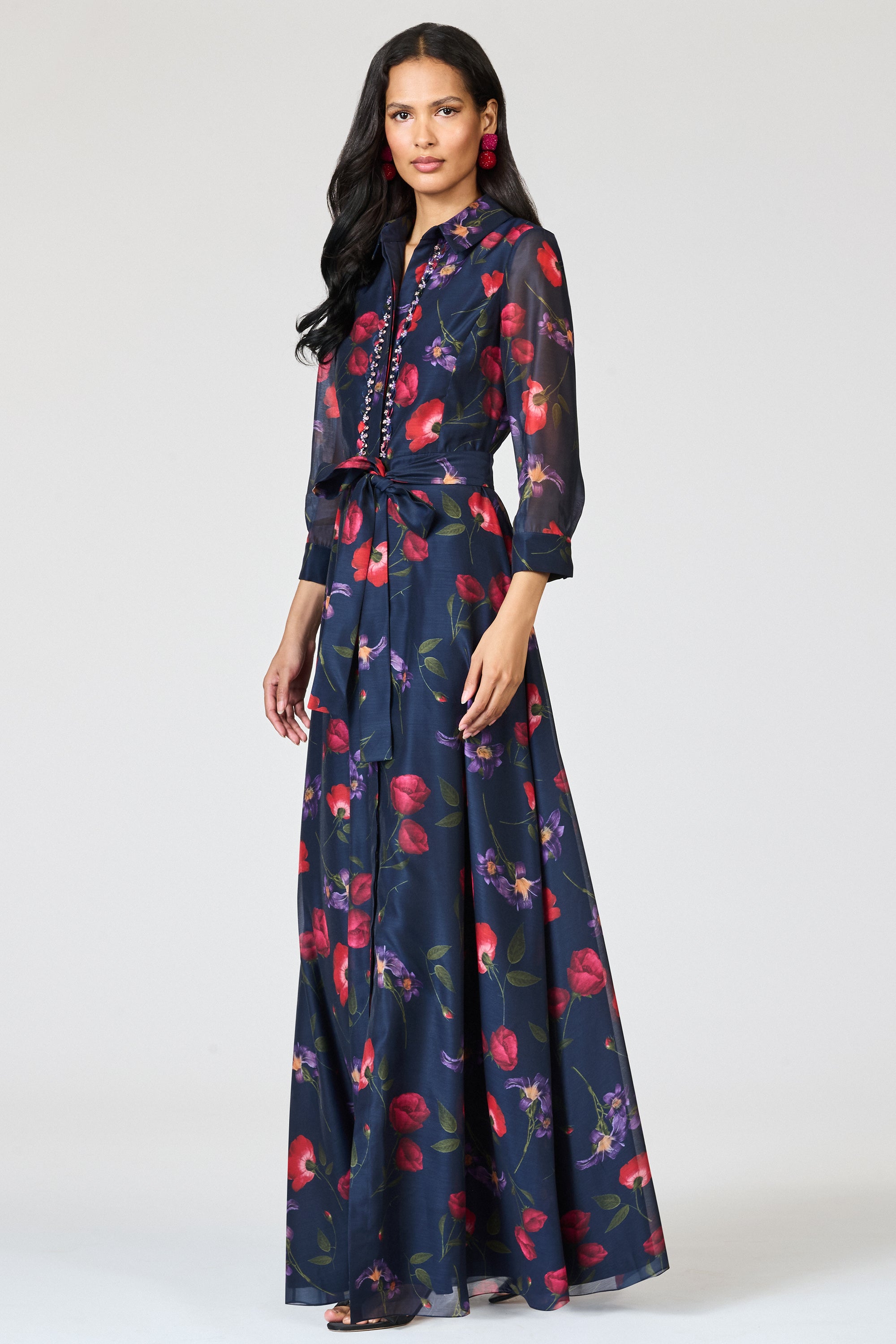 EMBELLISHED ADDISON GOWN - MIDNIGHT JARDIN