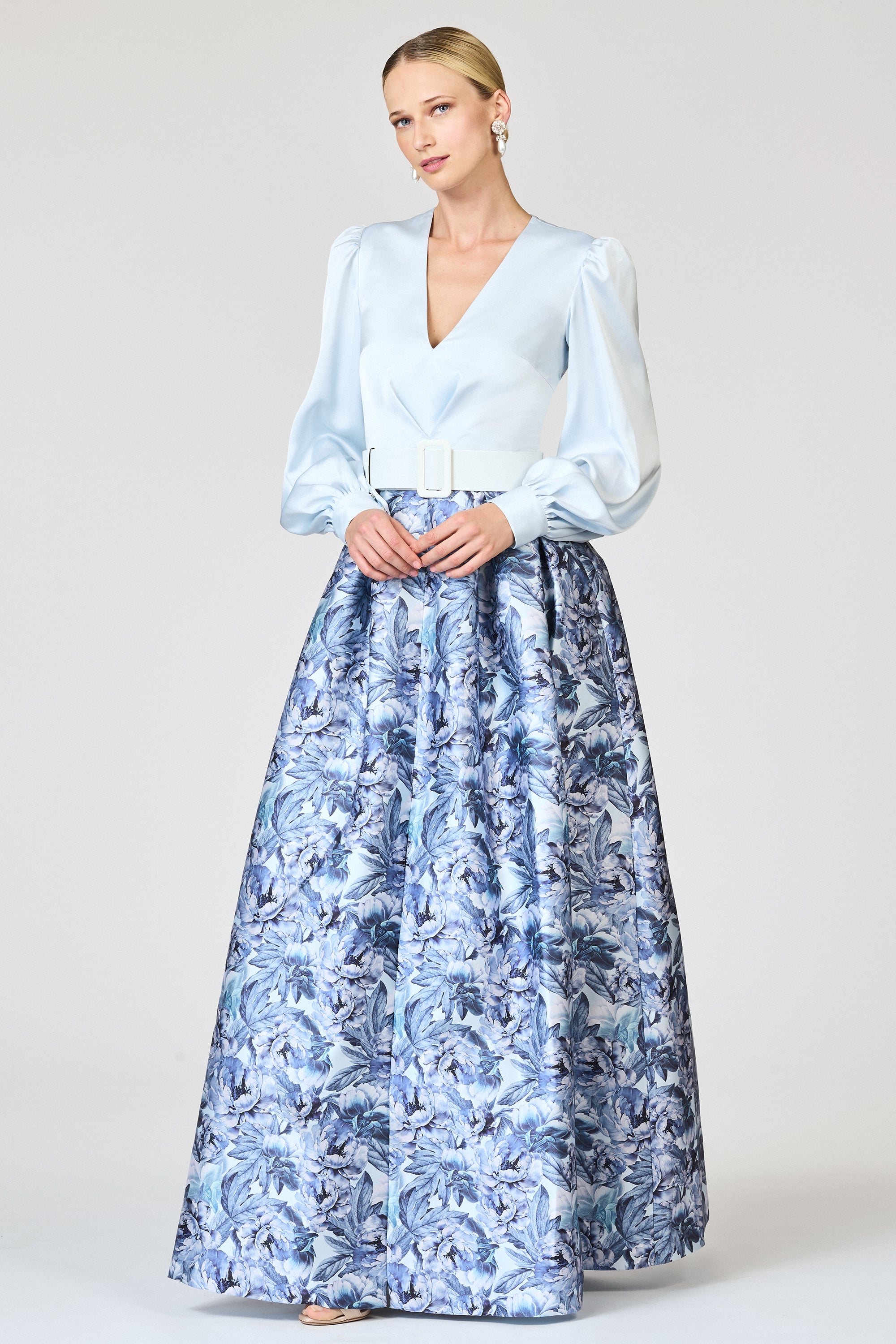 ZOE GOWN - CELESTIAL BLUE/FROZEN FLORA