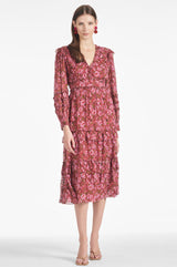 Ronnie Dress - Bordeaux Bloom