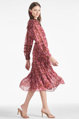 Ronnie Dress - Bordeaux Bloom