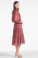 Ronnie Dress - Bordeaux Bloom