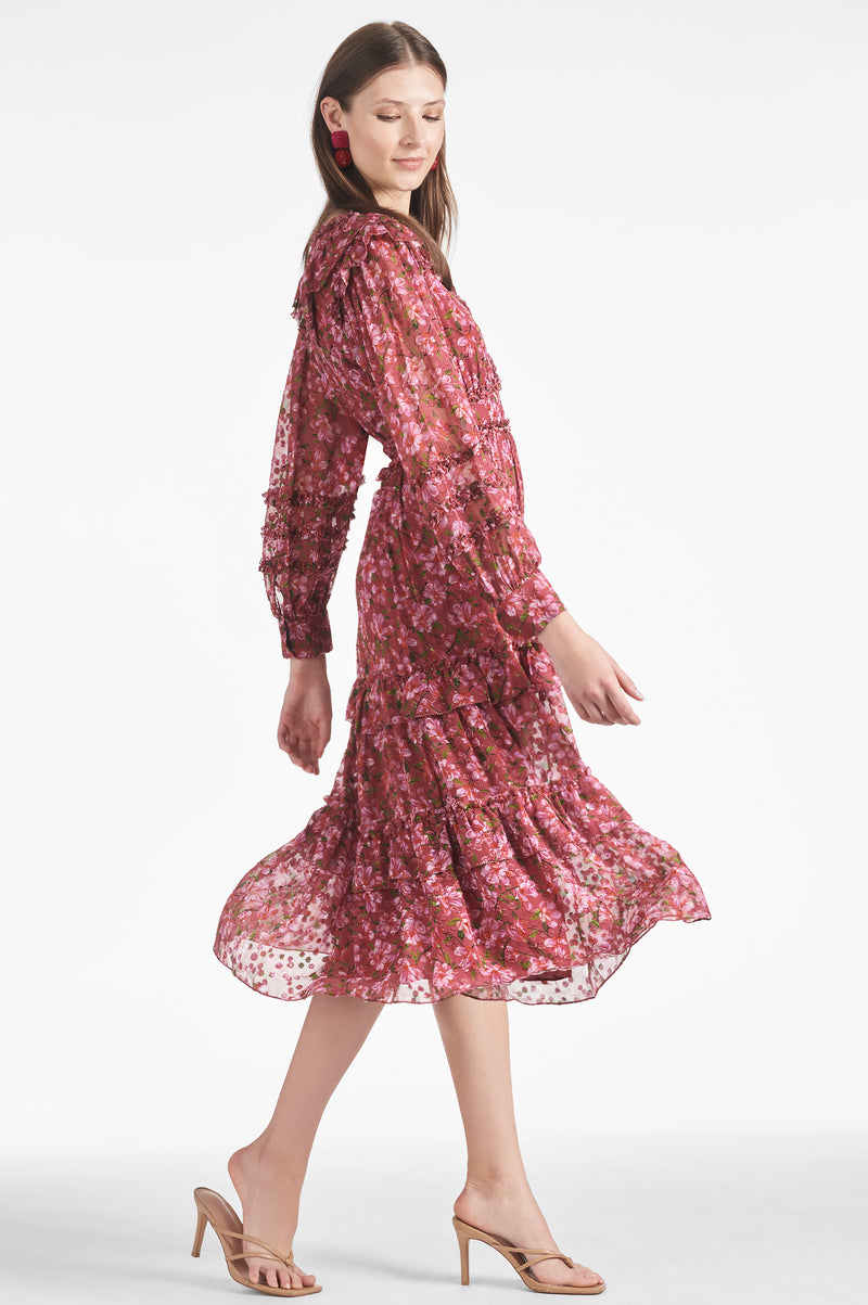 Ronnie Dress - Bordeaux Bloom