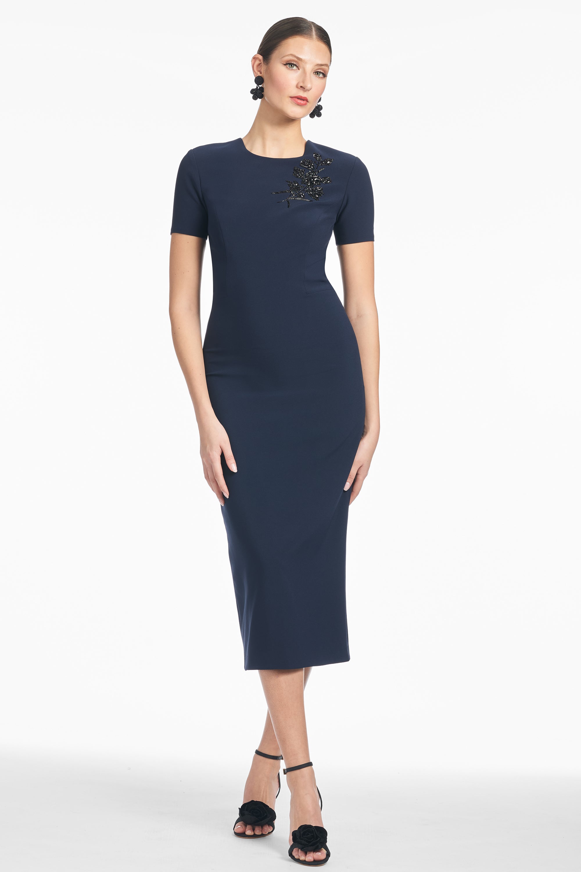 EMBELLISHED TAMARA DRESS - MIDNIGHT