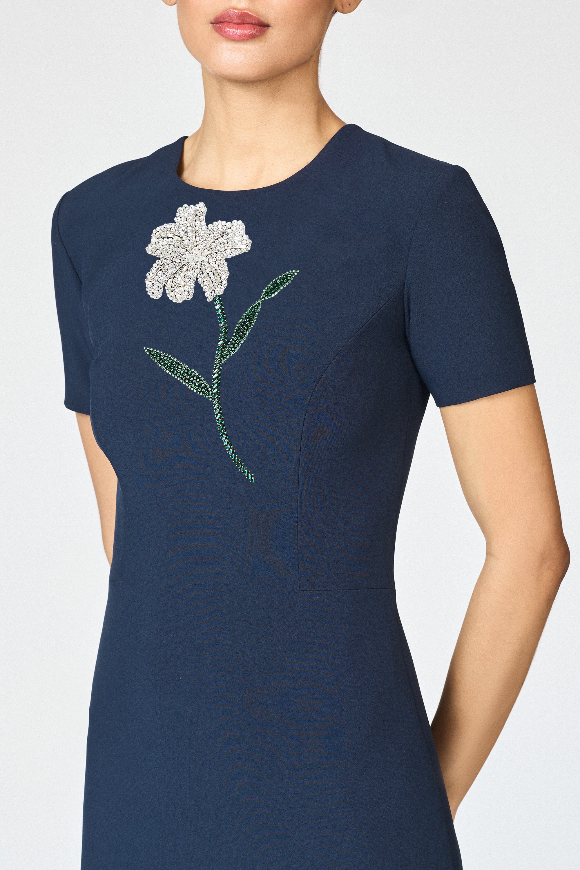 EMBELLISHED TAMARA DRESS - CRYSTAL FLORAL MIDNIGHT