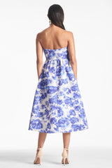 Sabelle Dress - Azure Watercolor Floral - Final Sale