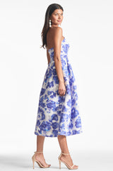 Sabelle Dress - Azure Watercolor Floral - Final Sale