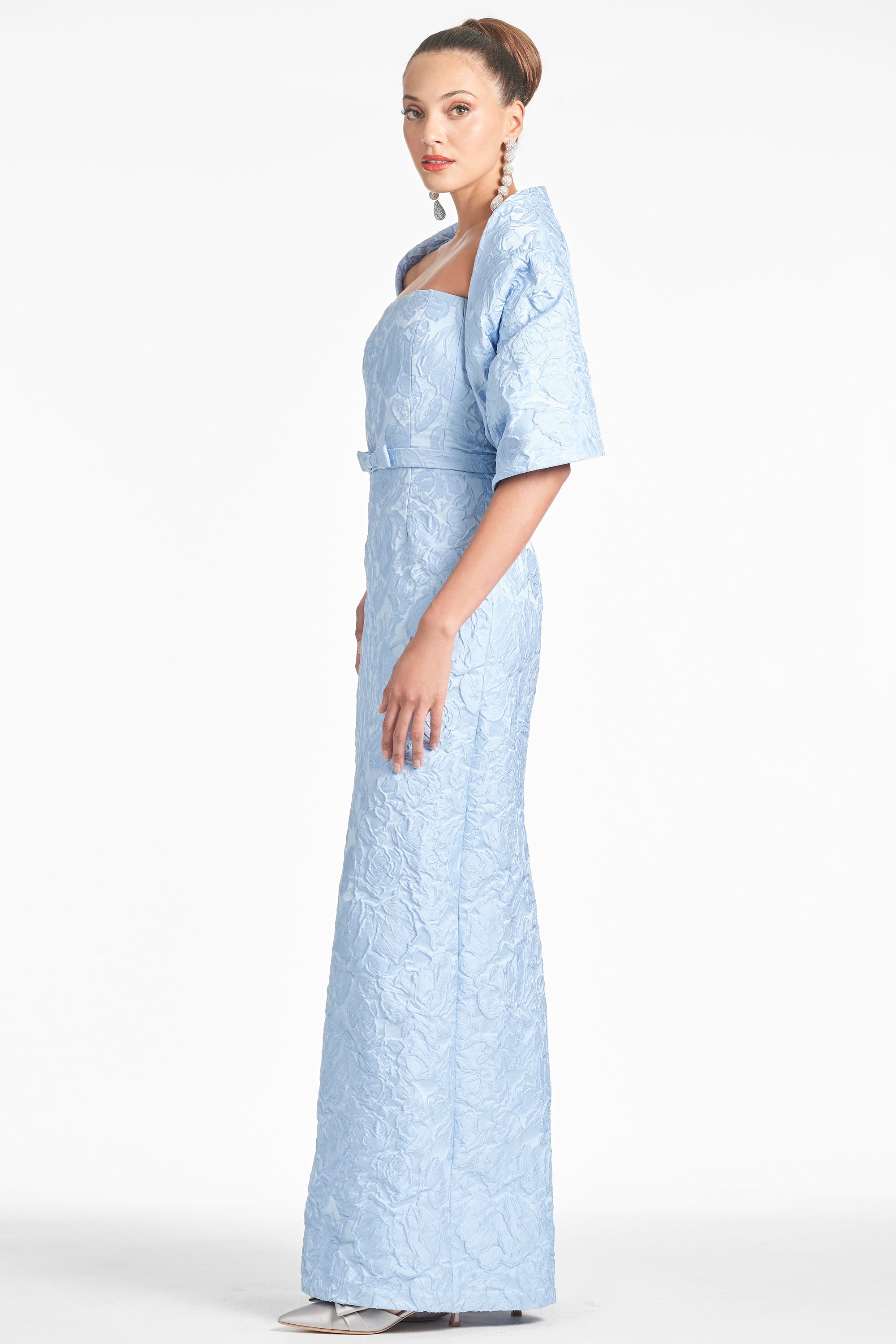 THE HUG SHAWL - ICE BLUE JACQUARD CLOQUE