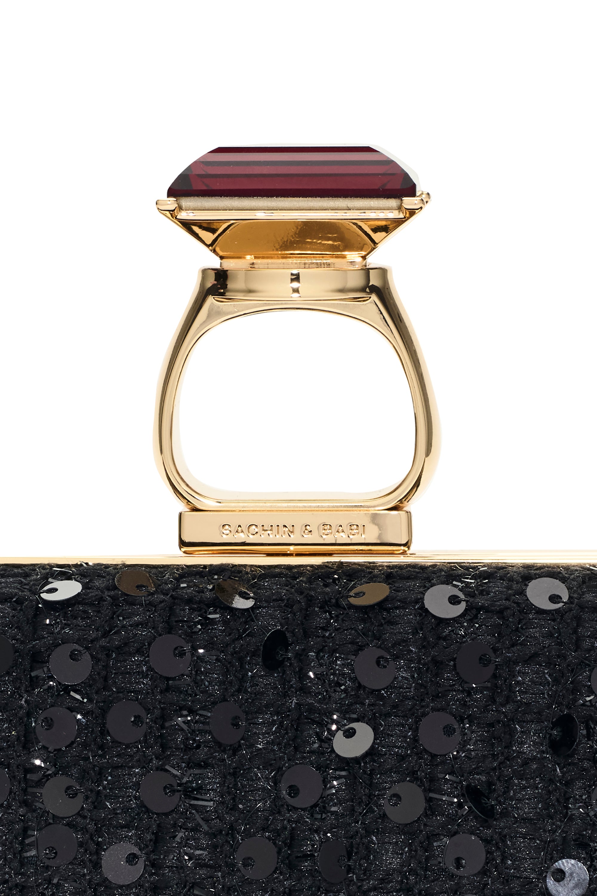 ON THE ROCKS CLUTCH - BLACK