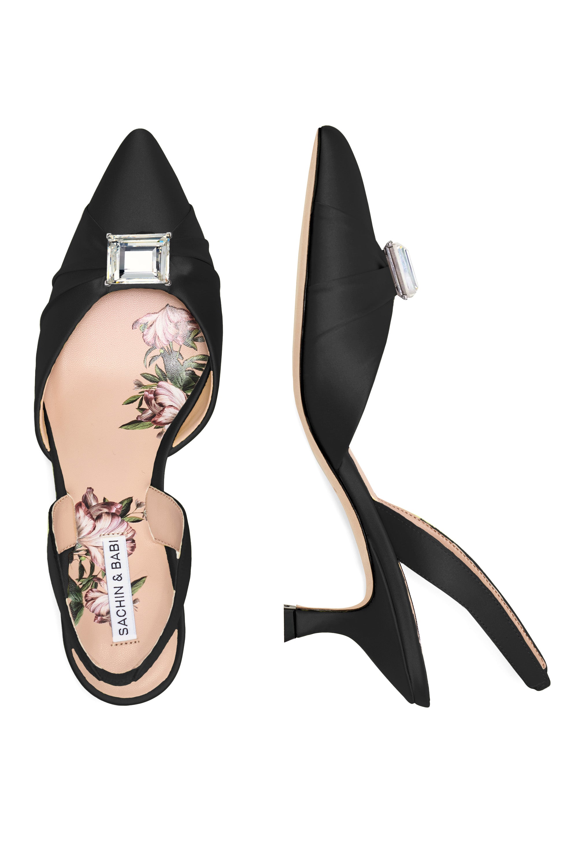 YORK KITTEN HEEL - BLACK