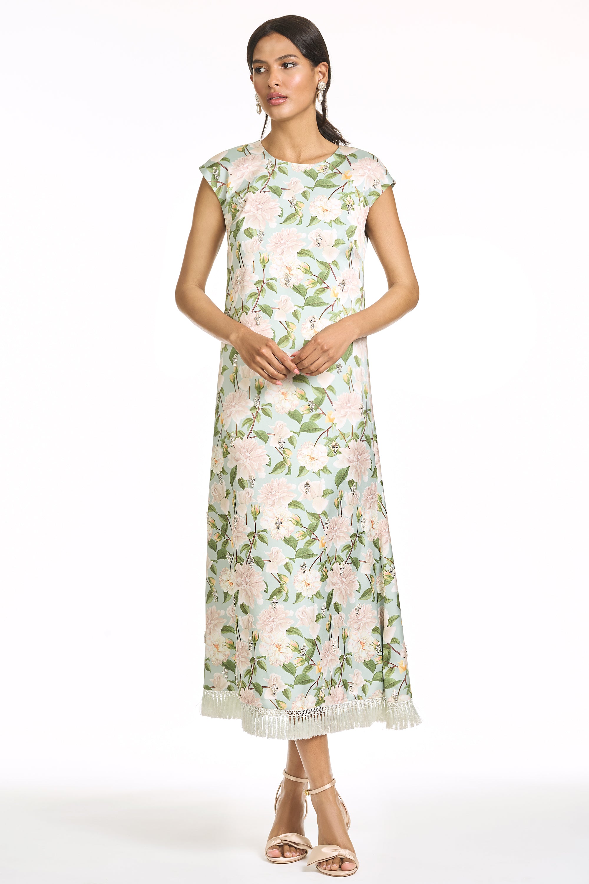 EMBELLISHED ANNETTE DRESS - CELADON SWEETBRIAR