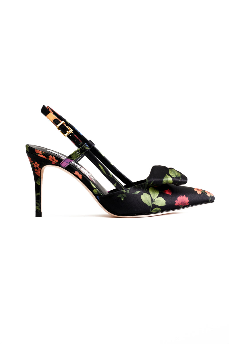 Lenox Obi-Bow Slingback - Noir Wildflower