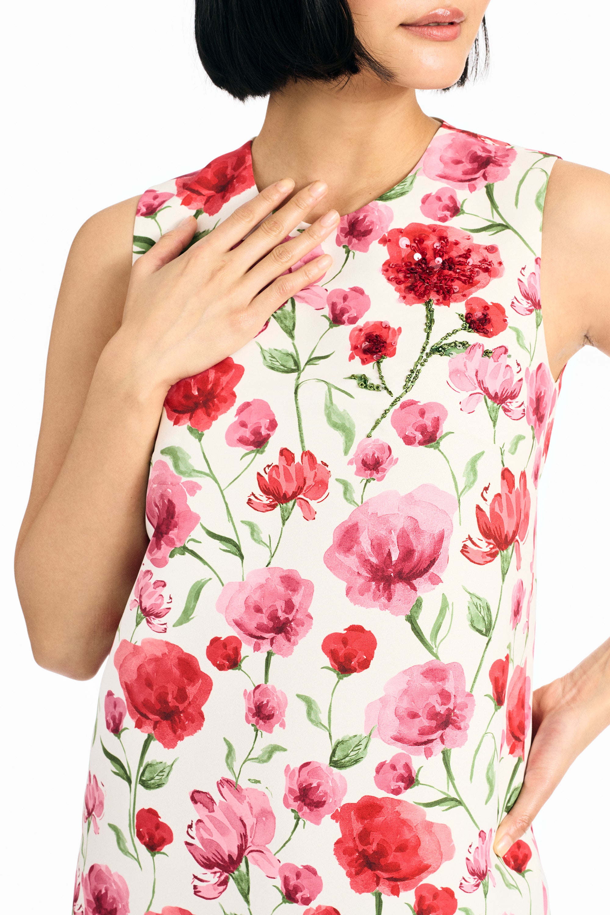 UMA DRESS - WATERCOLOR POPPIES