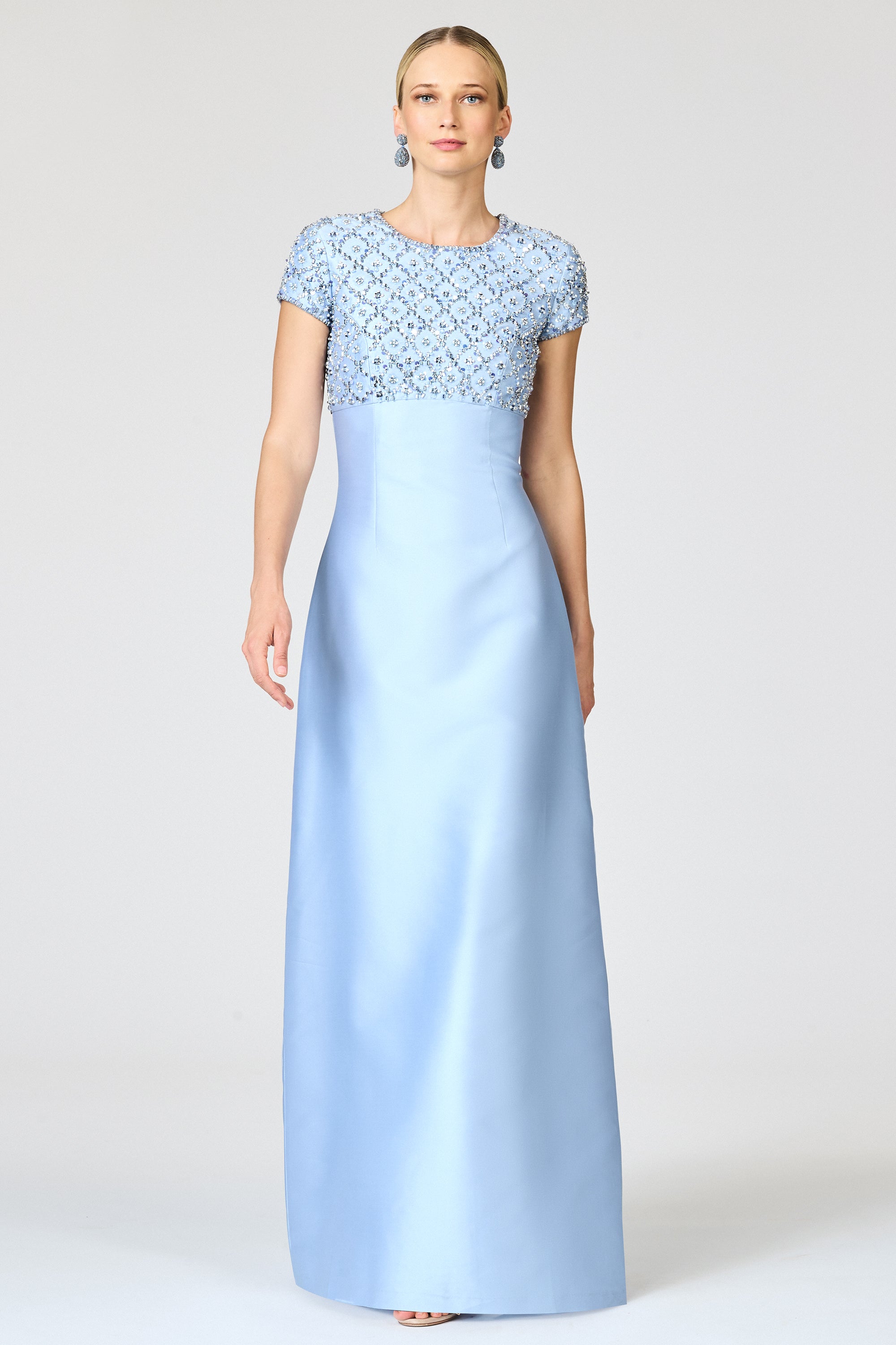 EMBELLISHED AMSTERDAM GOWN - GLACIAL BLUE