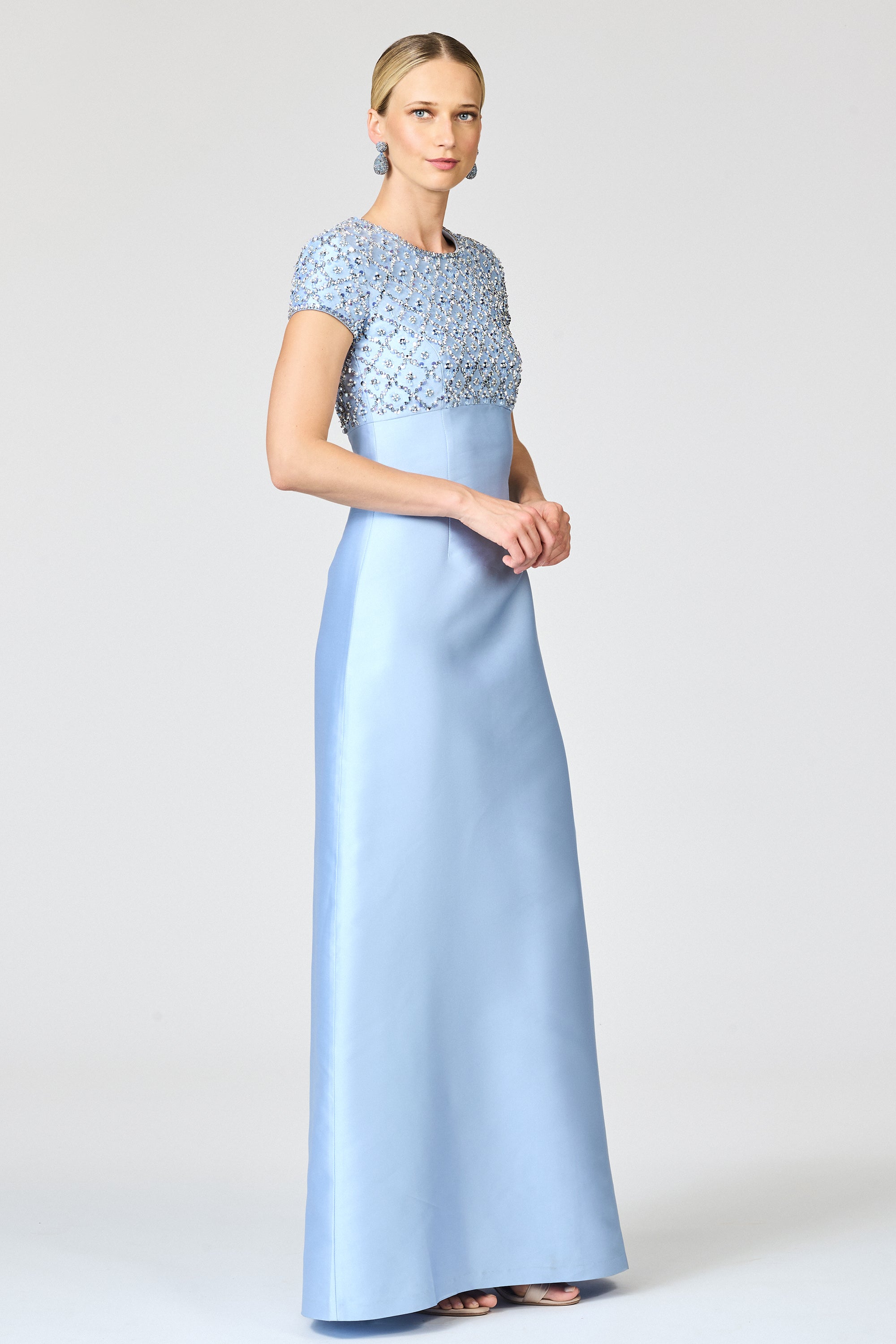 EMBELLISHED AMSTERDAM GOWN - GLACIAL BLUE