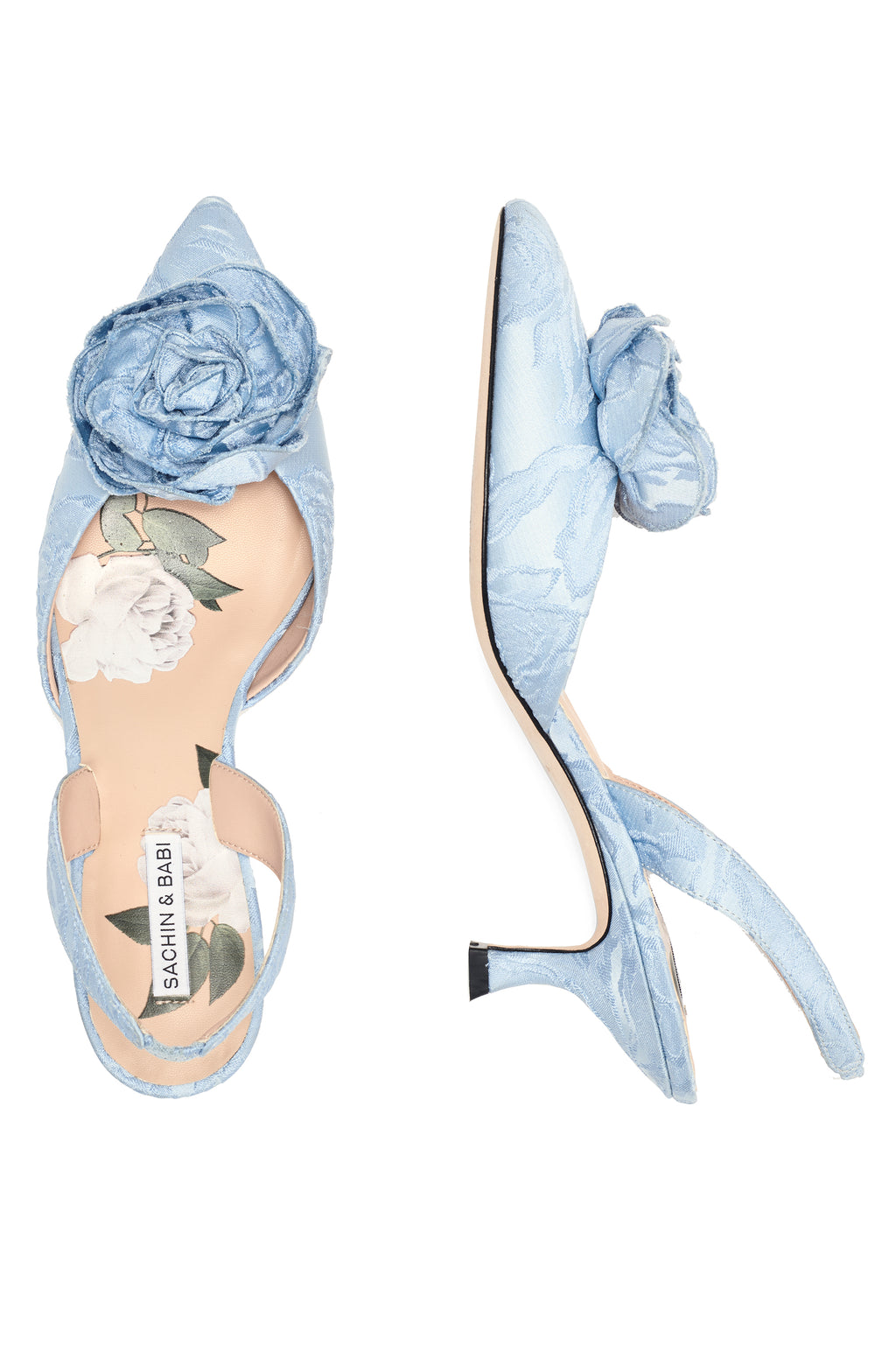 CARNEGIE KITTEN HEEL in ICE BLUE | Sachin & Babi