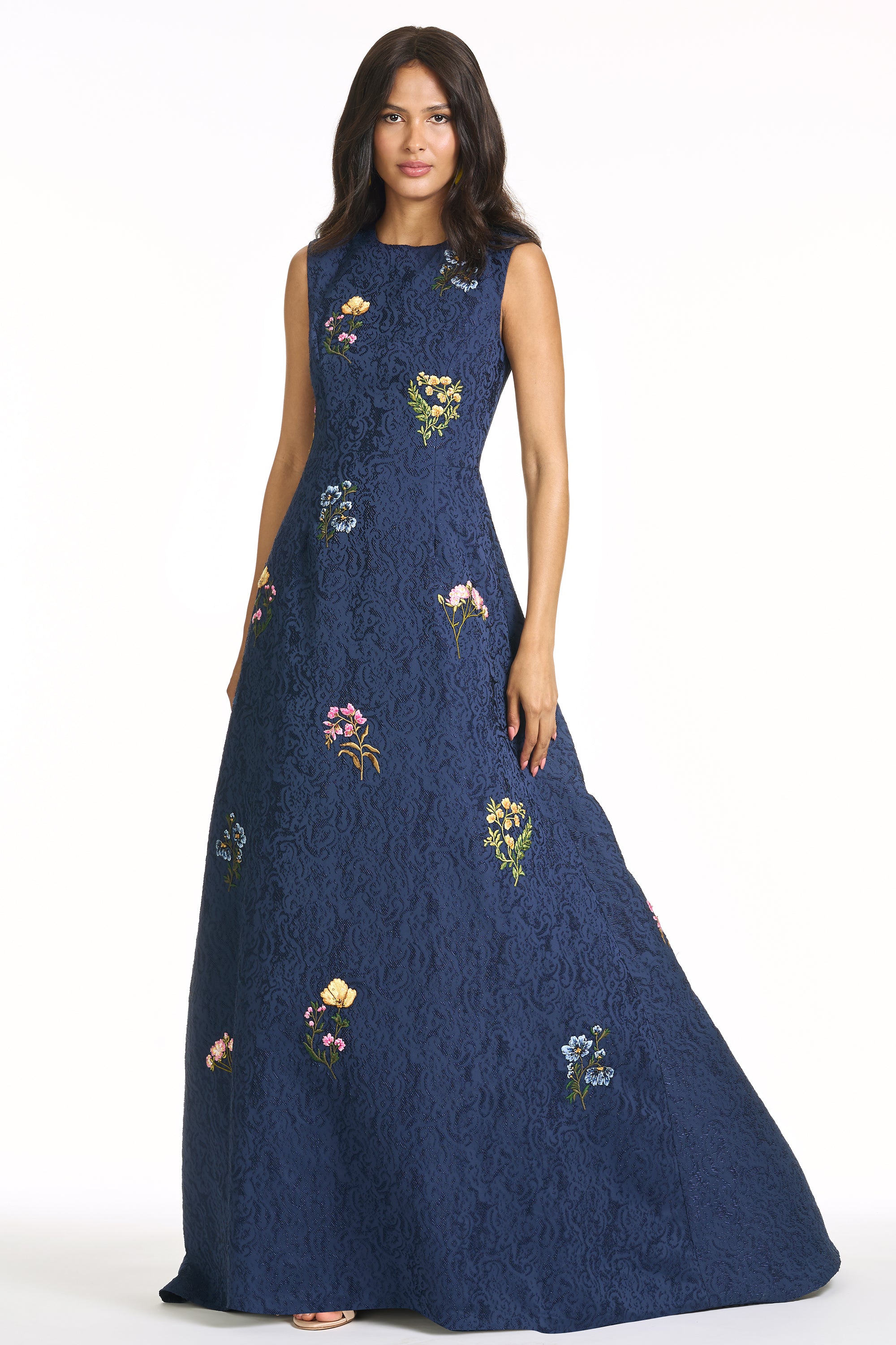 EMBROIDERED RANI GOWN - MIDNIGHT