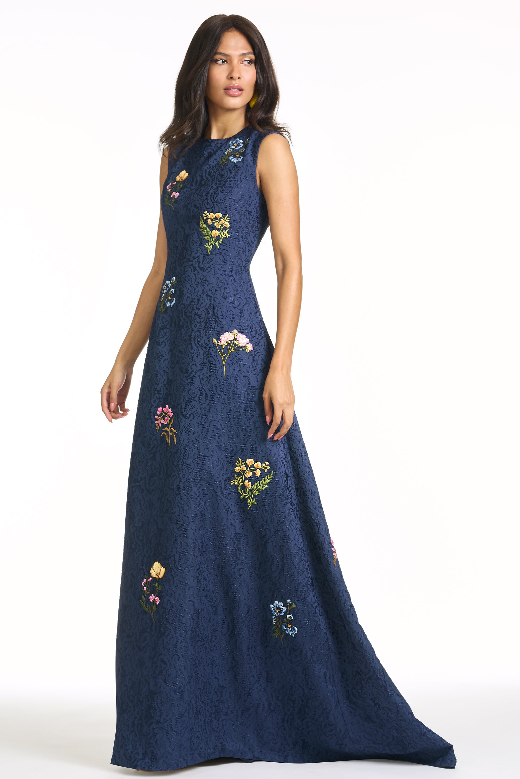 EMBROIDERED RANI GOWN - MIDNIGHT