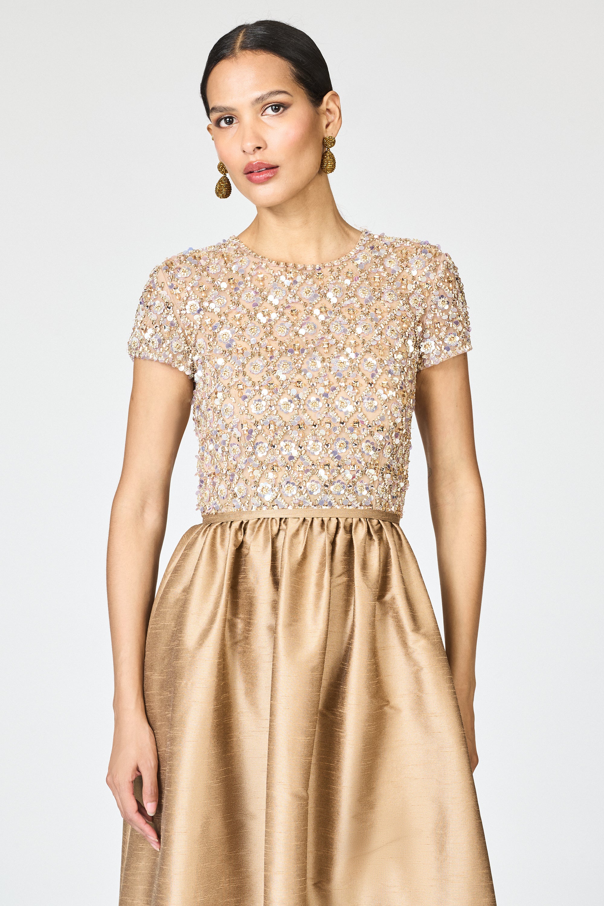 EMBELLISHED LONDA GOWN - CAFE