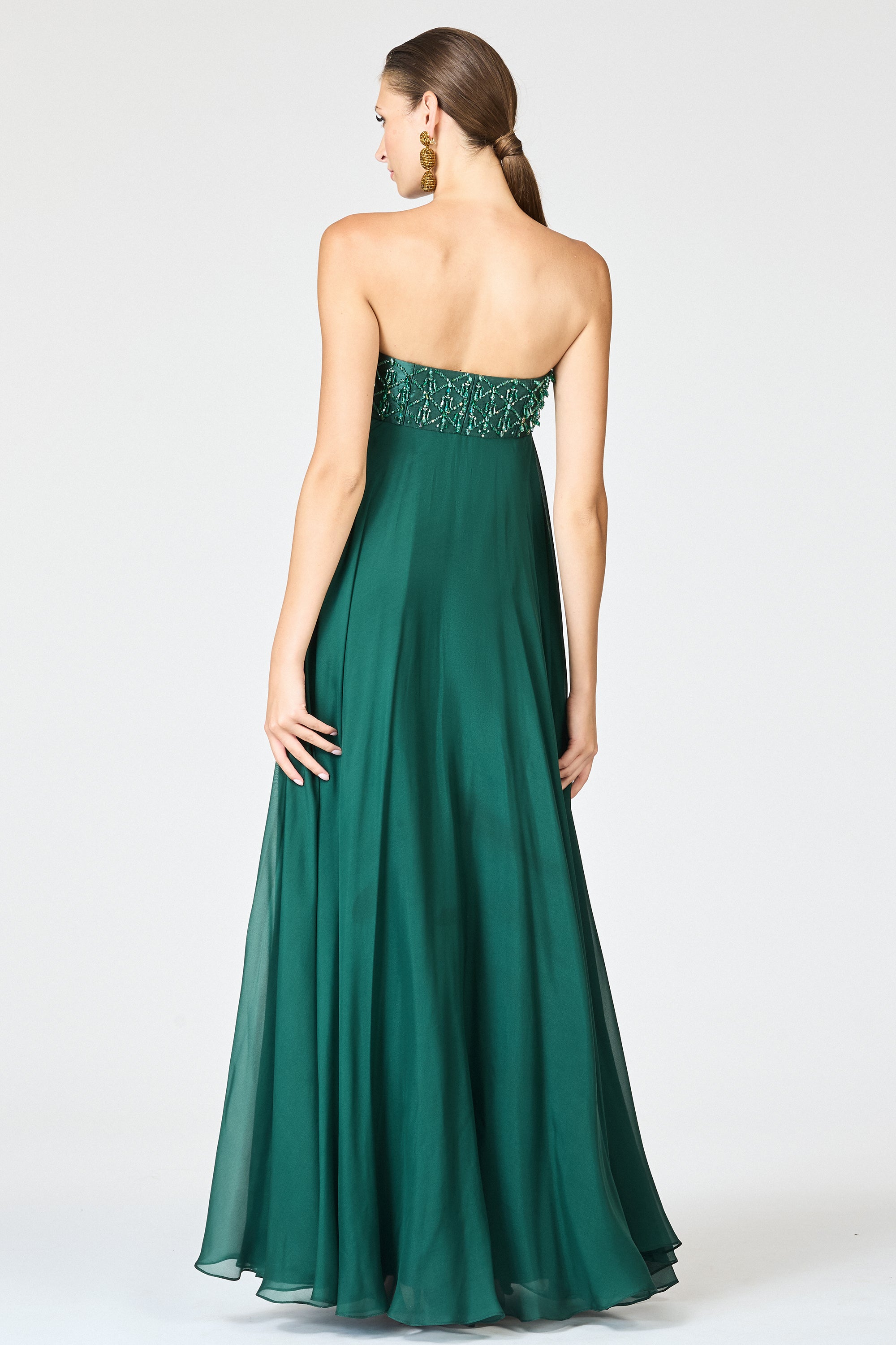 EMBELLISHED MONACO GOWN - FOREST GREEN