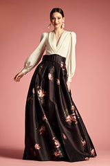 Zoe Gown - Ivory/Noir Blossom